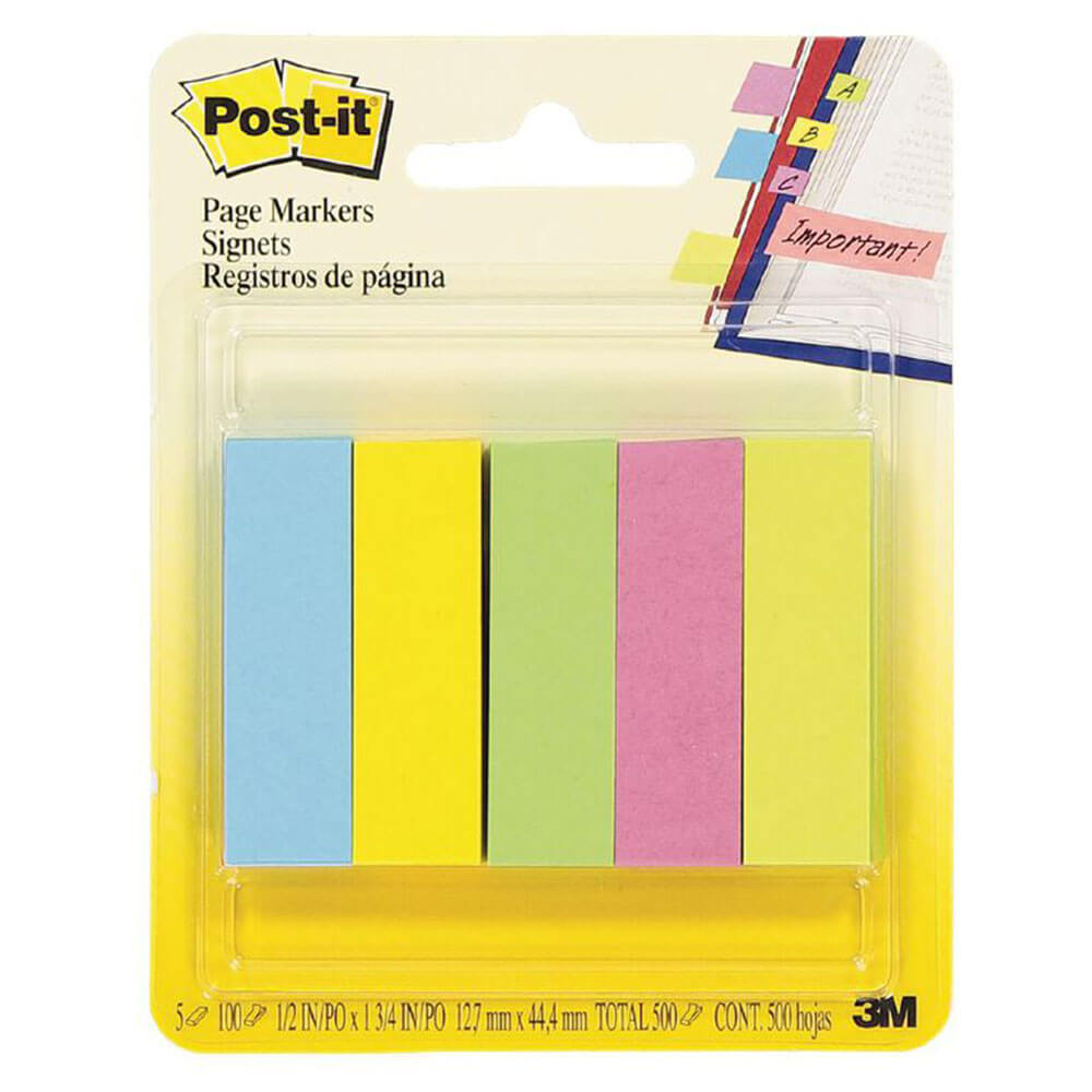 Post-it Page Markers 500 Sheets (5 Colours)