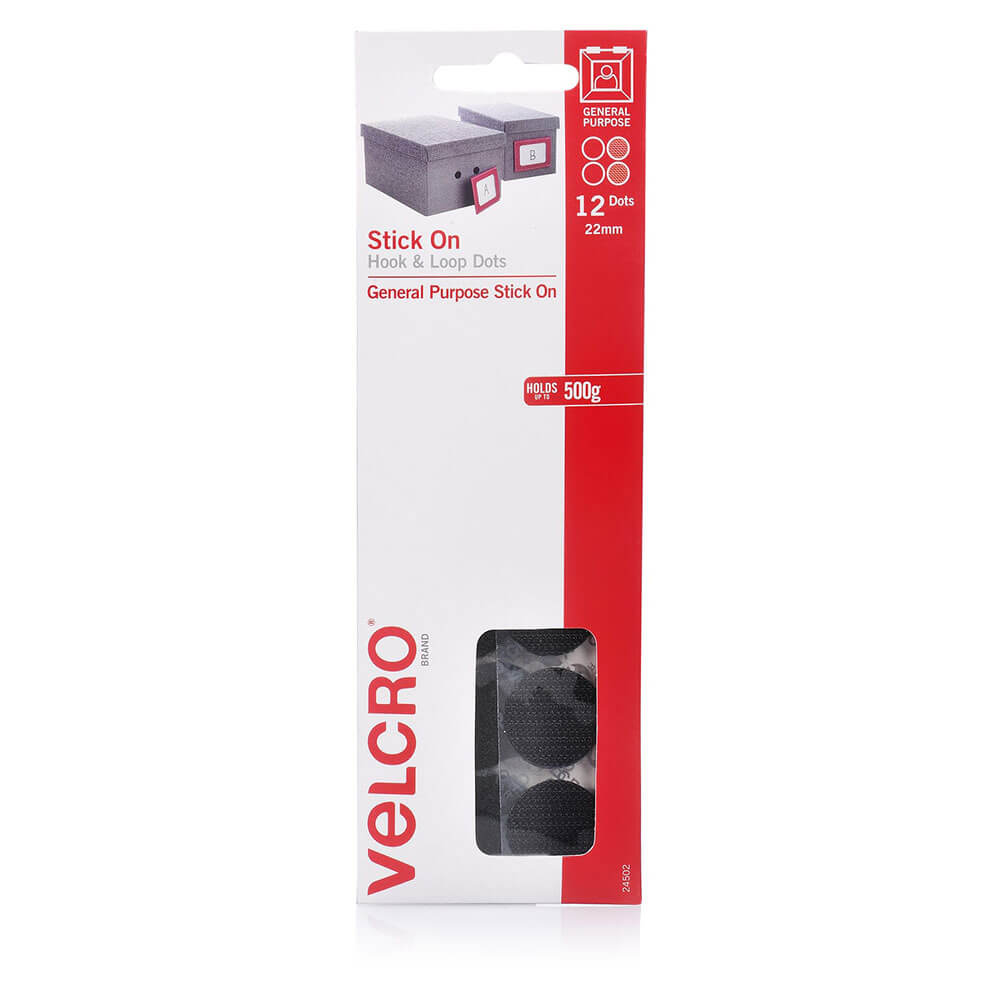 Stick in velcro su punti per gancio e ciclo 22mm (12pk)