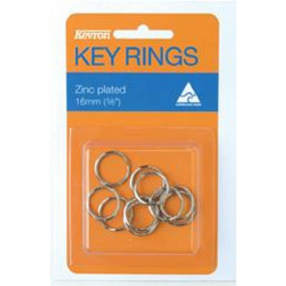 Kevron Key Rings 10pk (zinkbelagt)