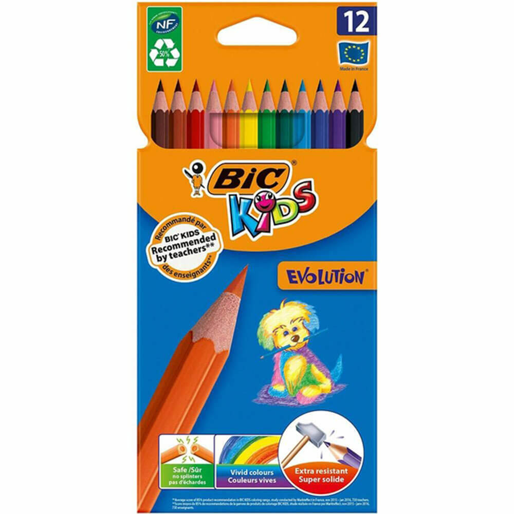 BiC Kids Evolution Coloured Pencils (12pk)