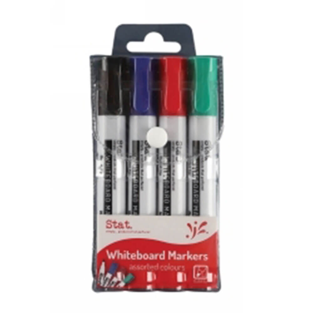 Stat Bullet Tip Whiteboard Marker 2.0mm 4pk (Assorted)