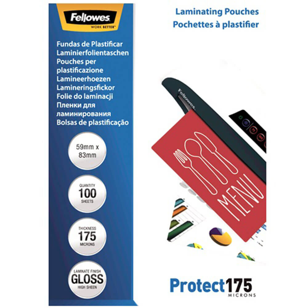 Borse di laminati di Fellowes 175 micron (100pk)