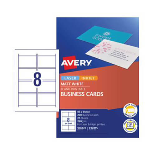 Avery A4 Matt Business Cards (Pack of 25)