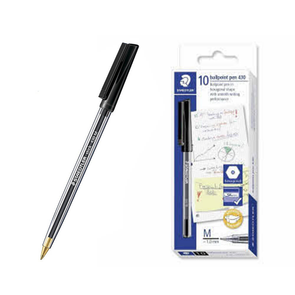 Stylpoint à bille moyen Staedtler Stick (boîte de 10)