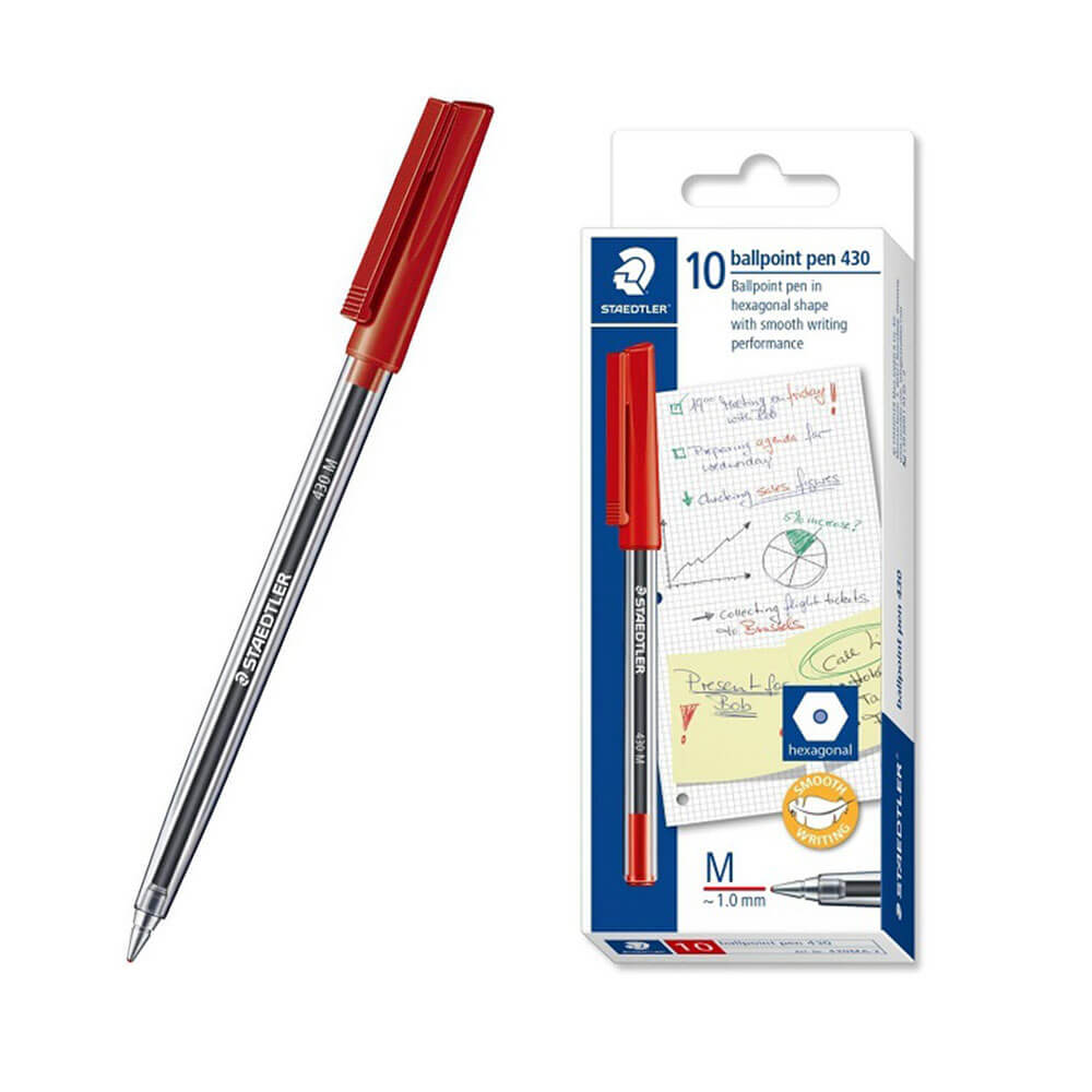 Stylpoint à bille moyen Staedtler Stick (boîte de 10)