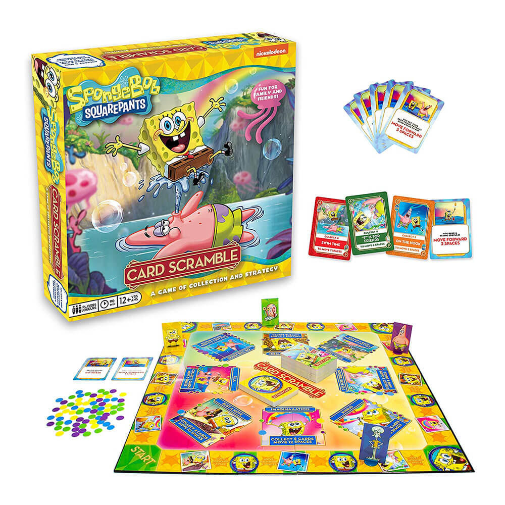 Aquarius Spongebob SquarePants Card Scramble Board Game